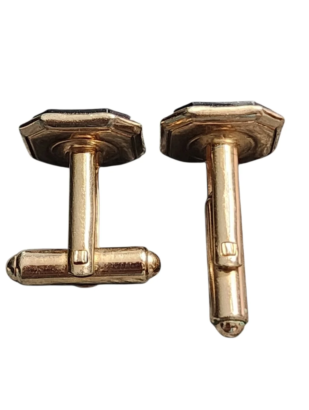 Vintage Hickok Goldtone Black Enamel Cufflinks